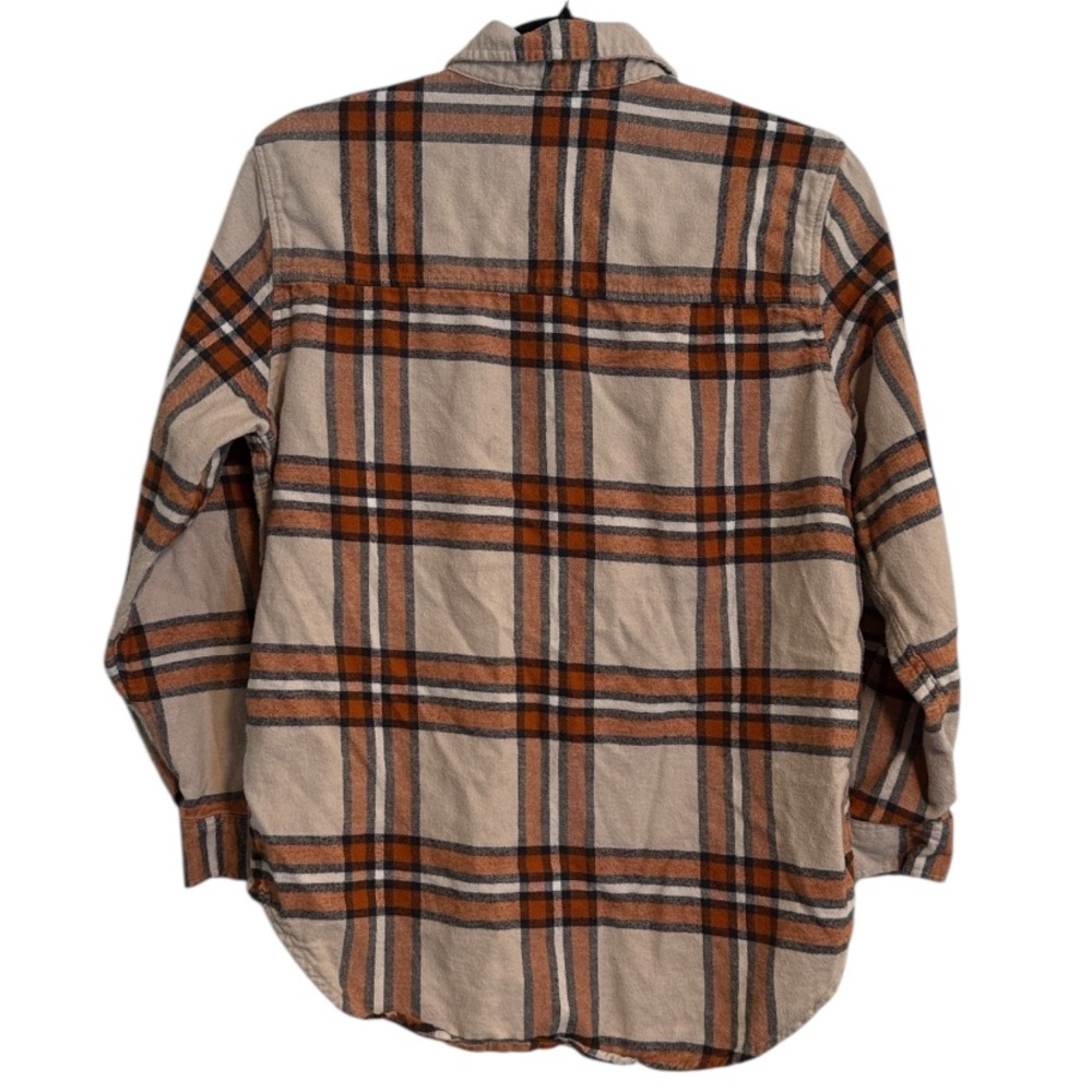 ๐ค Universal Thread Beige, Black, and Orange Plaid Flannel Button Down - Picture 5 of 5